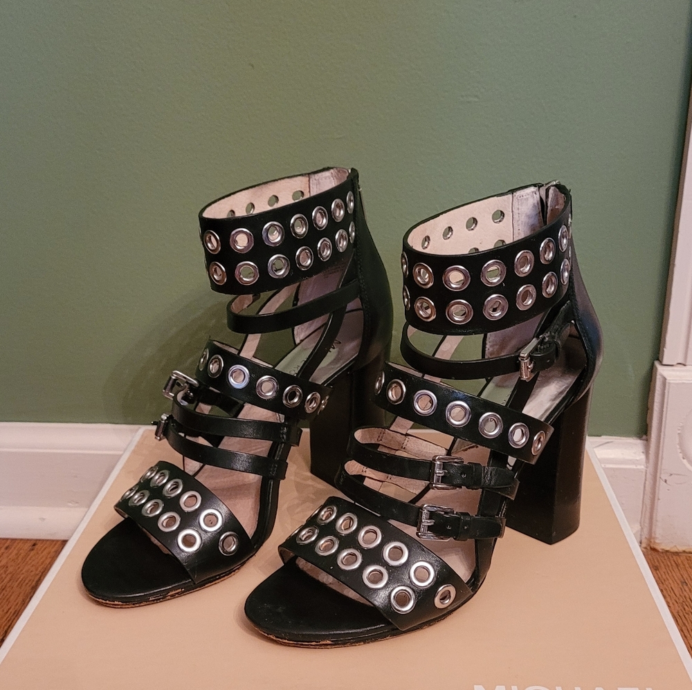 Michael kors strappy block heels